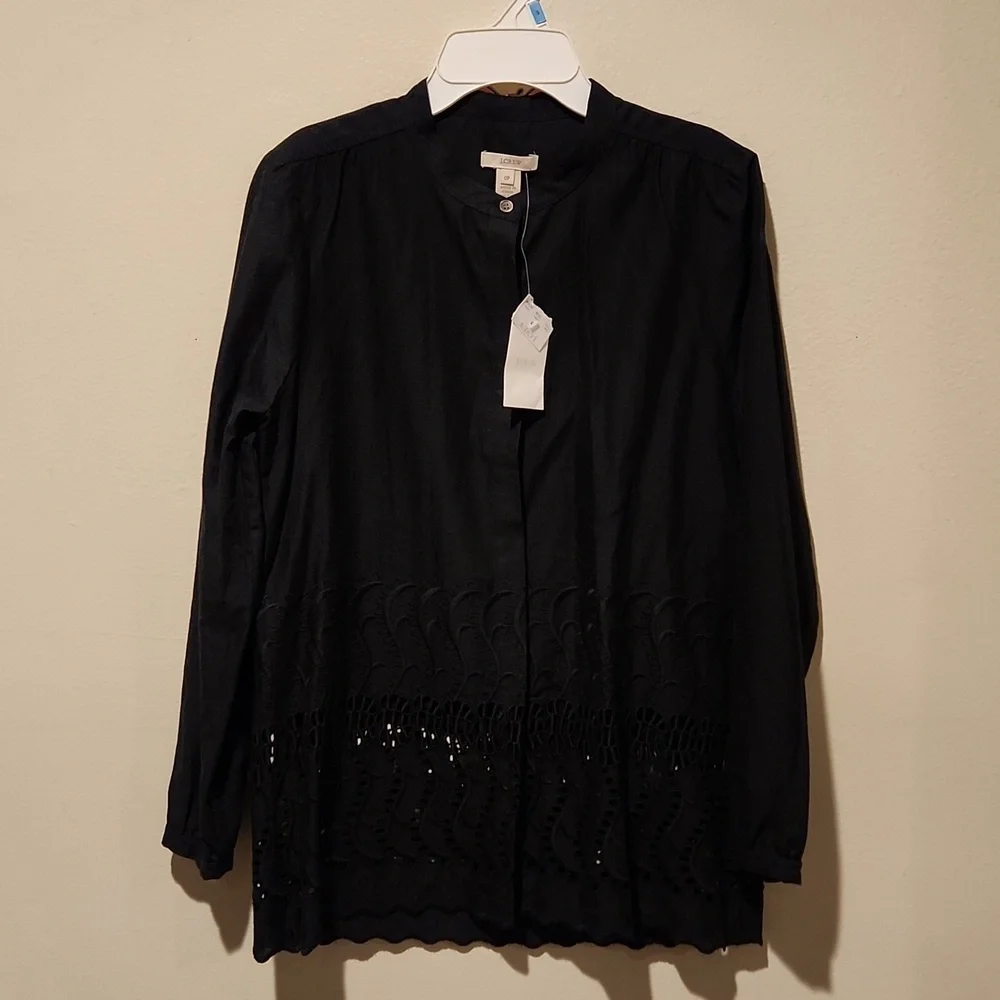 ❤️ NWT! J CREW DELANEY EYELET HEM TOP, 0P